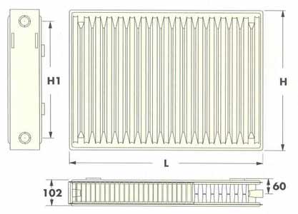 Радиатор DeLonghi Radel, тип 22V, нижнее подключение