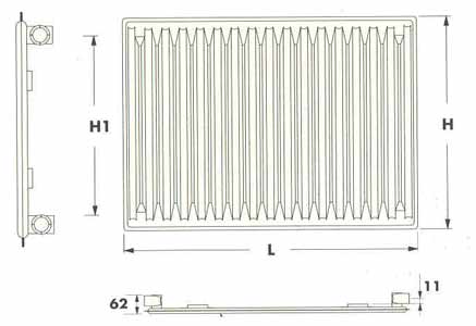 Радиатор DeLonghi Radel, тип 10, нижнее подключение